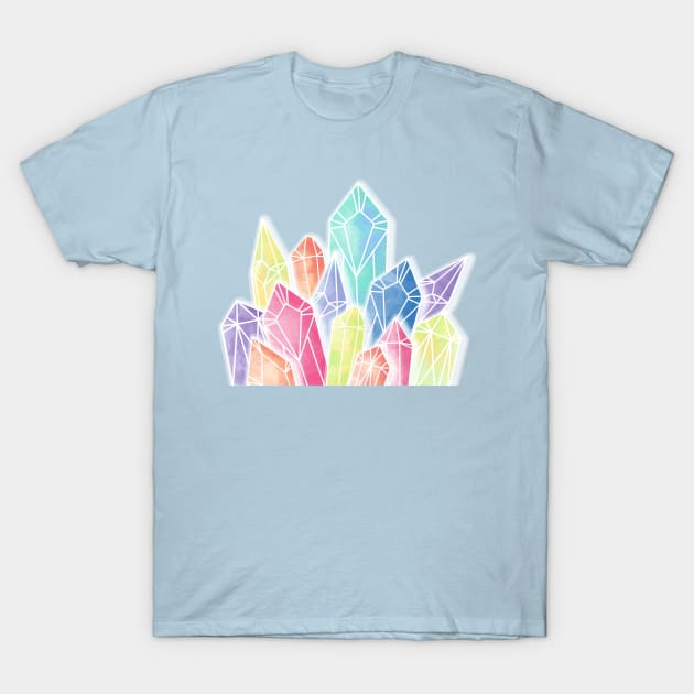 Crystals Blue T-Shirt by PrintablesPassions